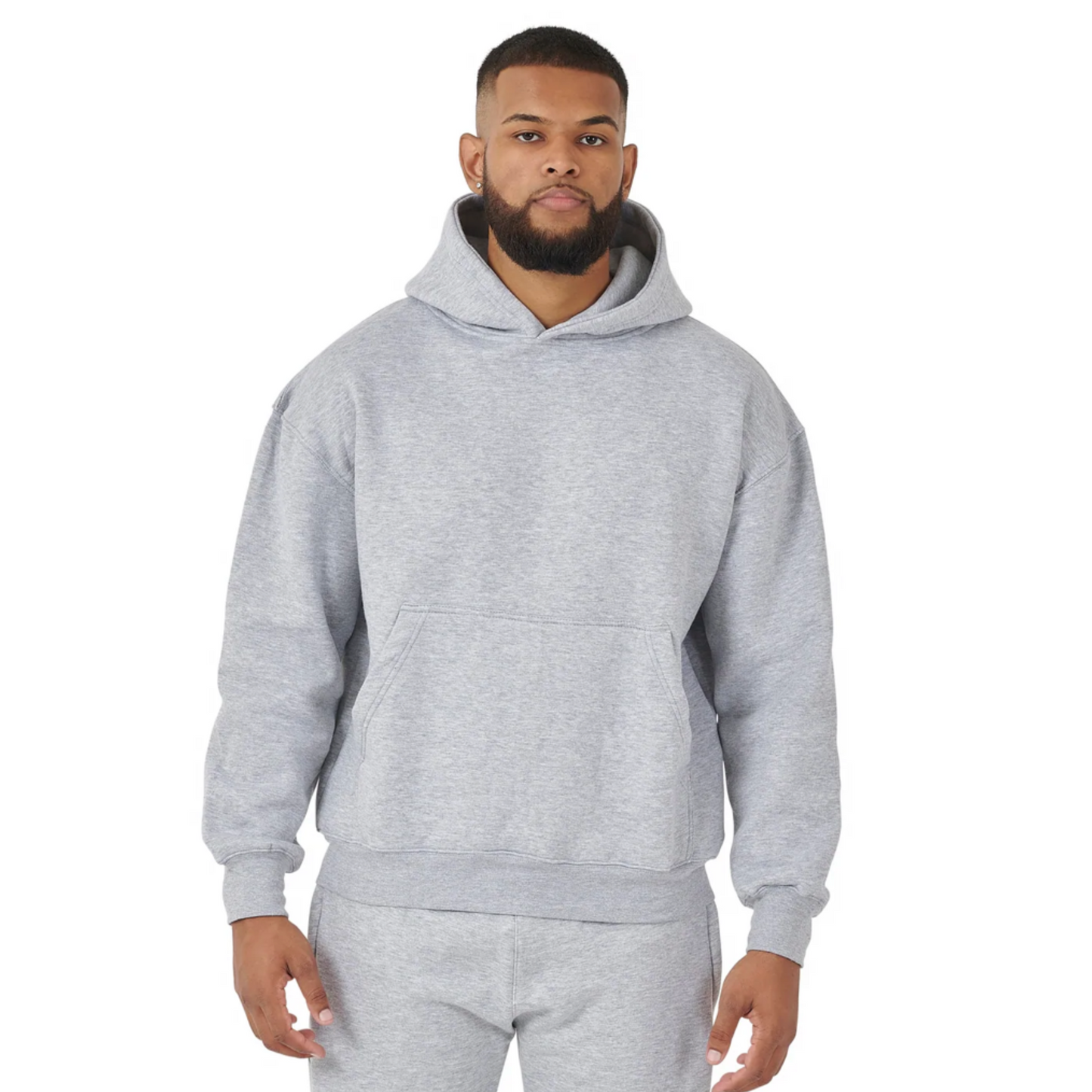 ESSENTIAL HOODIE - MARL GREY - BEMADE