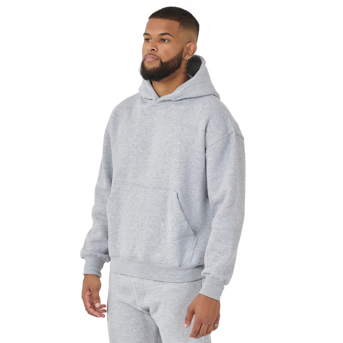 ESSENTIAL HOODIE - MARL GREY - BEMADE