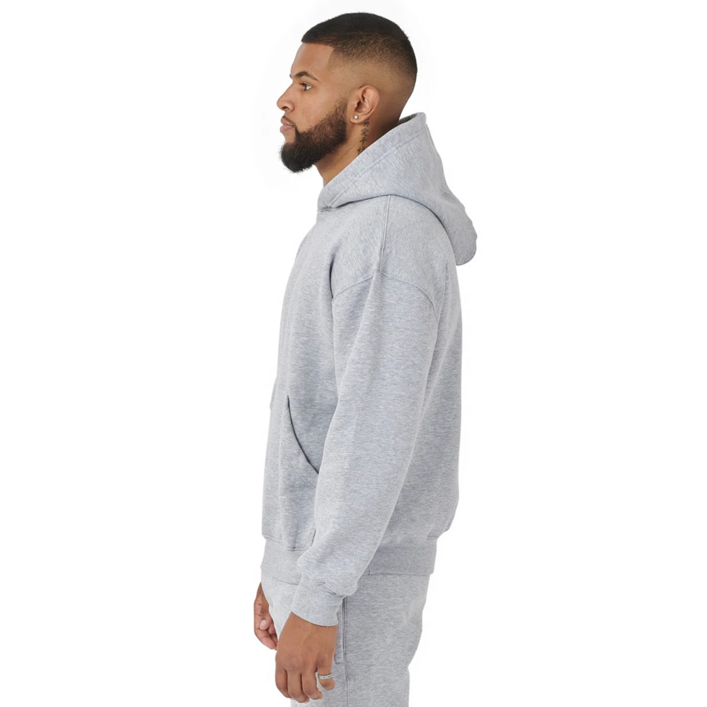 ESSENTIAL HOODIE - MARL GREY - BEMADE