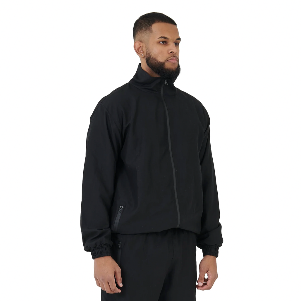TRAINING ZIP-UP TRACK JACKET - BLACK - BEMADE