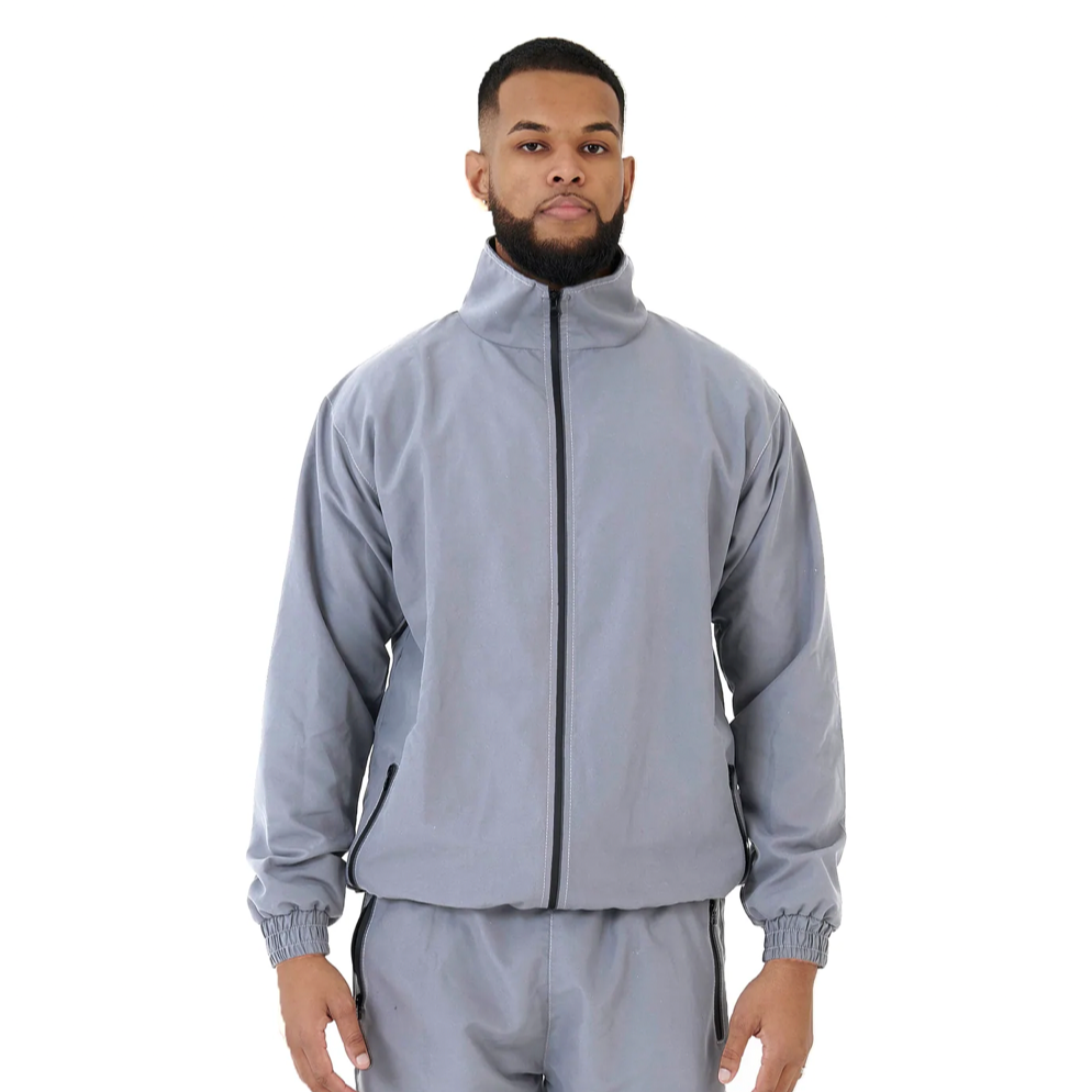 TRAINING ZIP-UP TRACK JACKET - GREY - BEMADE