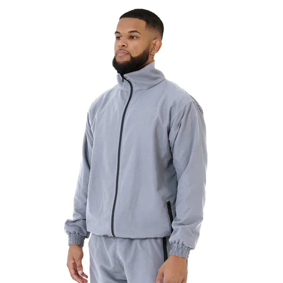 TRAINING ZIP-UP TRACK JACKET - GREY - BEMADE