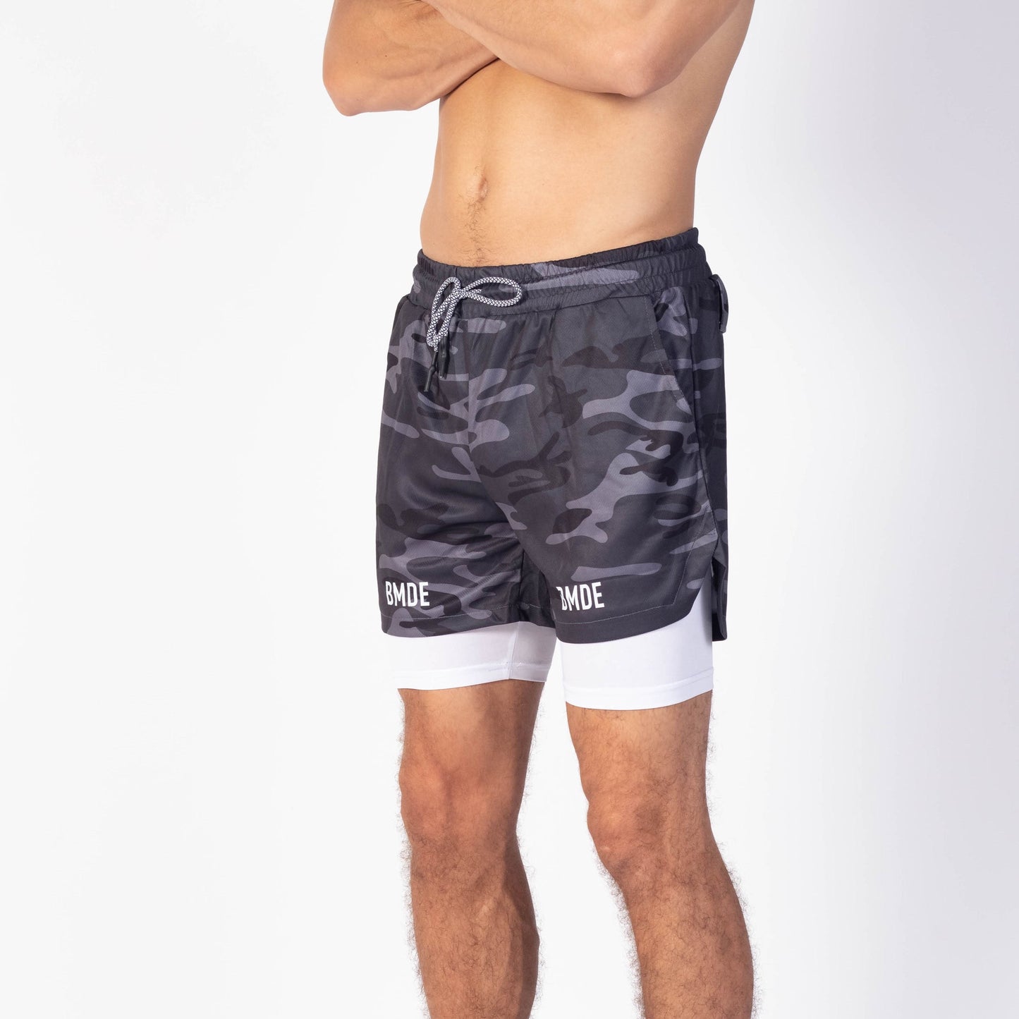 BEMADE 5" LINER SHORTS - BLACK CAMO - BEMADE